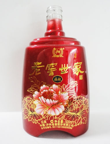 北京老窖世家烤花喷釉瓶