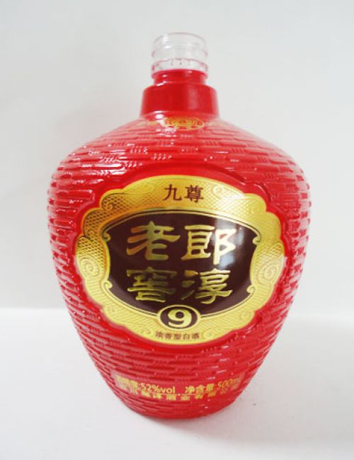 郎淳喷釉烤花酒瓶