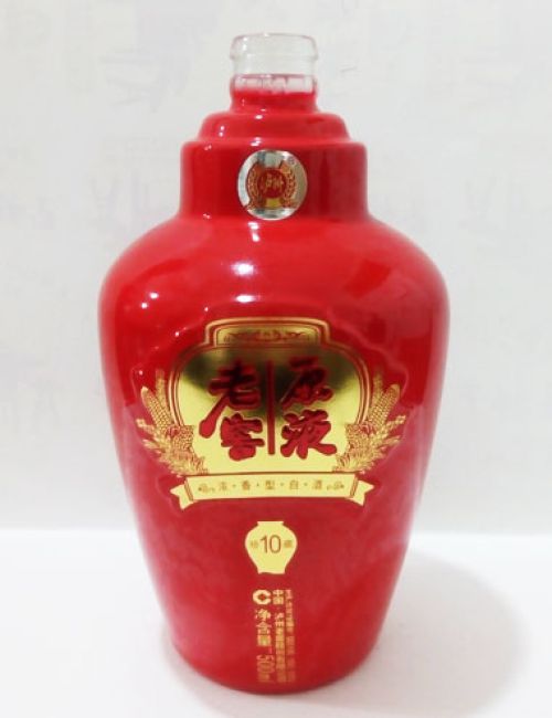 老窖原液喷釉烤花瓶