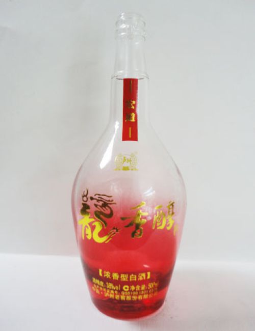 订制高白烤花玻璃酒瓶