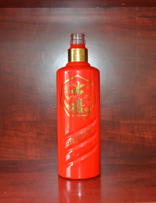 吉祥七禧喷釉酒瓶